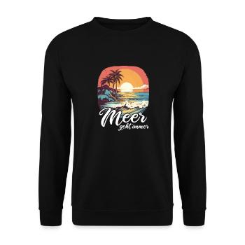 The sea always goes on holiday trips - Unisex Sweatshirt - black - Front - Alina (178cm) & Michal (187cm)