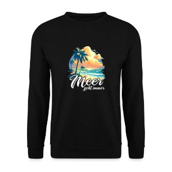 The sea always goes on holiday trips - Unisex Sweatshirt - black - Front - Alina (178cm) & Michal (187cm)