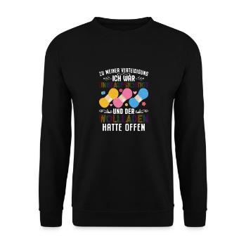 Hobby Stricken Häkeln Mutter Mama Oma Geschenk - Unisex Pullover - Schwarz - Vorne - Alina (178cm) & Michal (187cm)