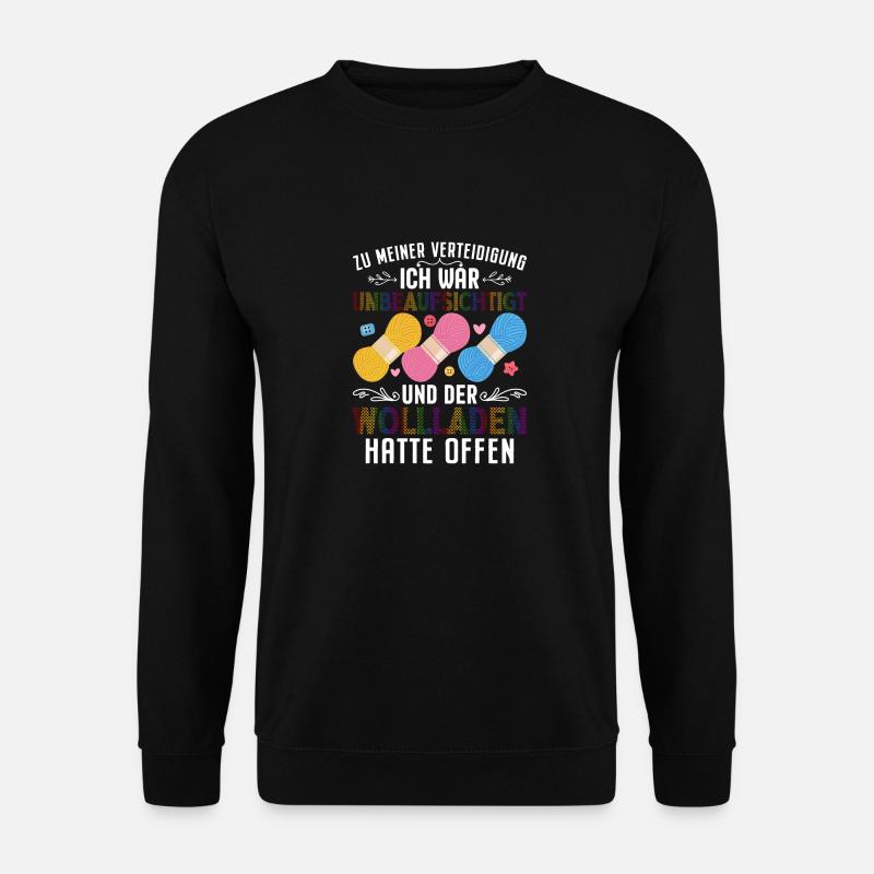 Hobby Stricken Häkeln Mutter Mama Oma Geschenk - Unisex Pullover - Schwarz