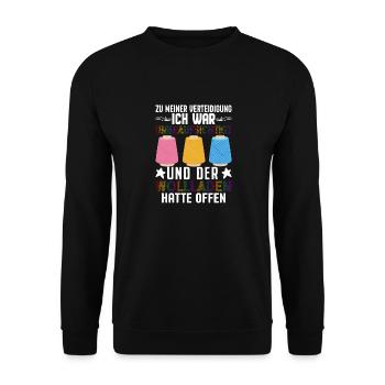 Crochet Saying Knitting Crochet Gift Grandma Mom - Unisex Sweatshirt - black - Front - Alina (178cm) & Michal (187cm)