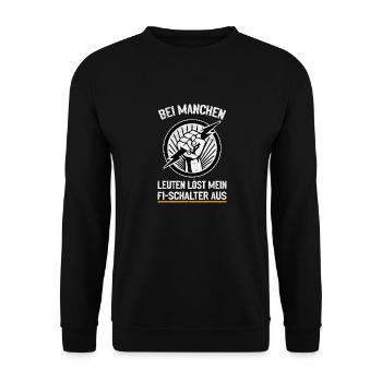 My RCD and I joke with voltage - Unisex Sweatshirt - black - Front - Alina (178cm) & Michal (187cm)