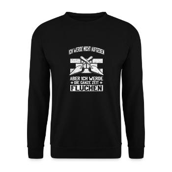 N’abandonnez jamais, jurez de manière créative ! - Sweat-shirt Unisexe - noir - Devant - Alina (178cm) & Michal (187cm)