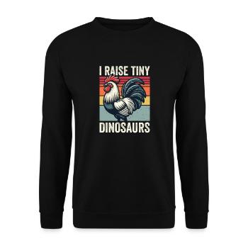 J’élève de minuscules dinosaures Vintage Poulet Funny Farm - Sweat-shirt Unisexe - noir - Devant - Alina (178cm) & Michal (187cm)