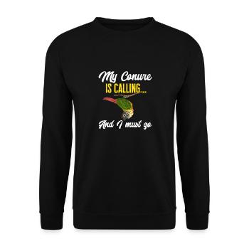 Molinasittich Papagei Vogel Sittich - Unisex Pullover - Schwarz - Vorne - Alina (178cm) & Michal (187cm)