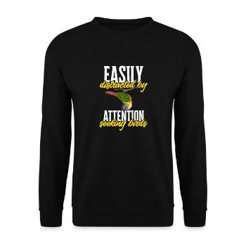 Molina Parakeet Parrot Bird Parakeet - Unisex Sweatshirt - black - Front - Alina (178cm) & Michal (187cm)