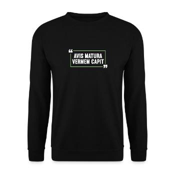 Lateinisch Lustiger Latein Spruch - Unisex Pullover - Schwarz - Vorne - Alina (178cm) & Michal (187cm)