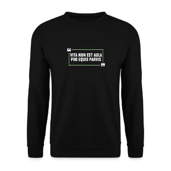 Latin Funny Latin Saying - Unisex Sweatshirt - black - Front - Alina (178cm) & Michal (187cm)