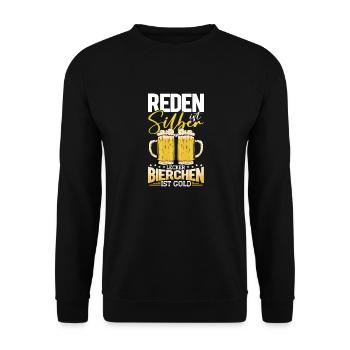 Bier Spruch, Bierchen Bierliebhaber & Biertrinker - Unisex Pullover - Schwarz - Vorne - Alina (178cm) & Michal (187cm)