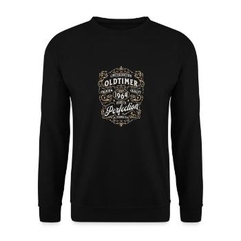 Classic car round birthday 1964 60 years - Unisex Sweatshirt - black - Front - Alina (178cm) & Michal (187cm)