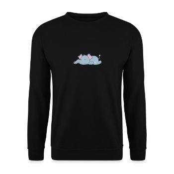 sleeping elephant - Unisex Sweatshirt - black - Front - Alina (178cm) & Michal (187cm)