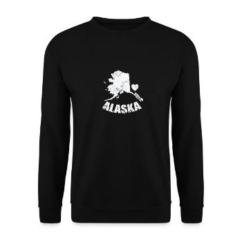 Alaska Heart State USA America - Unisex Sweatshirt - black - Front - Alina (178cm) & Michal (187cm)