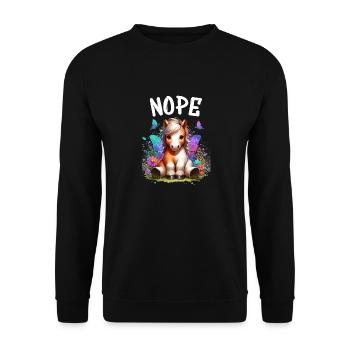 Cheval Drôle Dicton Non pour les amoureux des chevaux - Sweat-shirt Unisexe - noir - Devant - Alina (178cm) & Michal (187cm)