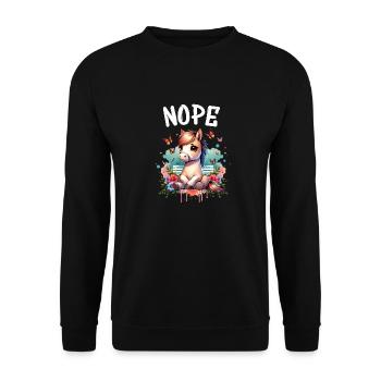 Cheval Drôle Dicton Non pour les amoureux des chevaux - Sweat-shirt Unisexe - noir - Devant - Alina (178cm) & Michal (187cm)