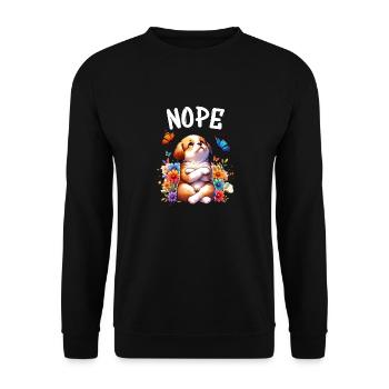 Dog Funny Saying Nope for Dog Lovers - Unisex Sweatshirt - black - Front - Alina (178cm) & Michal (187cm)