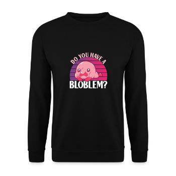 Poisson blob mignon poisson laid - Sweat-shirt Unisexe - noir - Devant - Alina (178cm) & Michal (187cm)