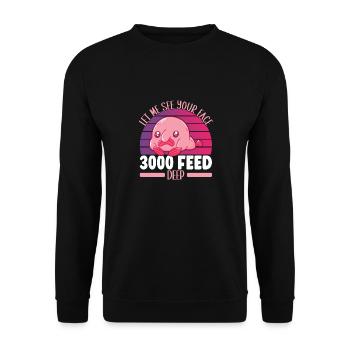 Poisson blob mignon poisson laid - Sweat-shirt Unisexe - noir - Devant - Alina (178cm) & Michal (187cm)