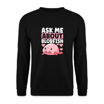 Poisson blob mignon poisson laid - Sweat-shirt Unisexe - noir - Devant - Alina (178cm) & Michal (187cm)