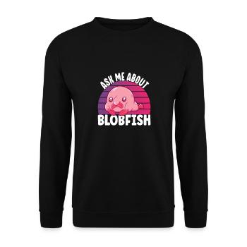 Cute Blob Fish Ugly Fish - Unisex Sweatshirt - black - Front - Alina (178cm) & Michal (187cm)