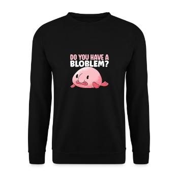 Poisson blob mignon poisson laid - Sweat-shirt Unisexe - noir - Devant - Alina (178cm) & Michal (187cm)