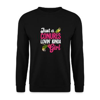 Molina Parakeet Parrot Bird Parakeet - Unisex Sweatshirt - black - Front - Alina (178cm) & Michal (187cm)