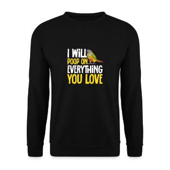 Molina Parakeet Parrot Bird Parakeet - Unisex Sweatshirt - black - Front - Alina (178cm) & Michal (187cm)