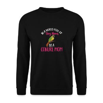 Molina Parakeet Parrot Bird Parakeet - Unisex Sweatshirt - black - Front - Alina (178cm) & Michal (187cm)