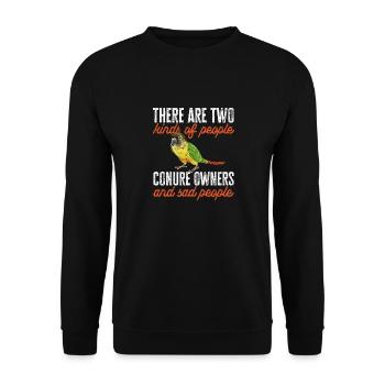 Molina Parakeet Parrot Bird Parakeet - Unisex Sweatshirt - black - Front - Alina (178cm) & Michal (187cm)