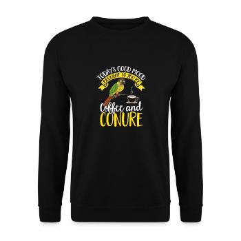 Molina Parakeet Parrot Bird Parakeet - Unisex Sweatshirt - black - Front - Alina (178cm) & Michal (187cm)