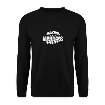 Making Mondays Better - Unisex Pullover - Schwarz - Vorne - Alina (178cm) & Michal (187cm)