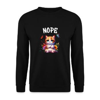 Chat drôle de dicton non pour les amoureux des chats - Sweat-shirt Unisexe - noir - Devant - Alina (178cm) & Michal (187cm)