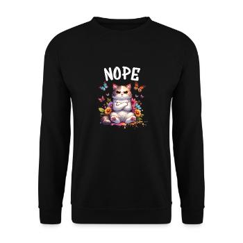 Chat drôle de dicton non pour les amoureux des chats - Sweat-shirt Unisexe - noir - Devant - Alina (178cm) & Michal (187cm)