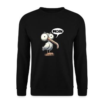 Moin Welcome Northern Germany Great Gift Idea - Unisex Sweatshirt - black - Front - Alina (178cm) & Michal (187cm)
