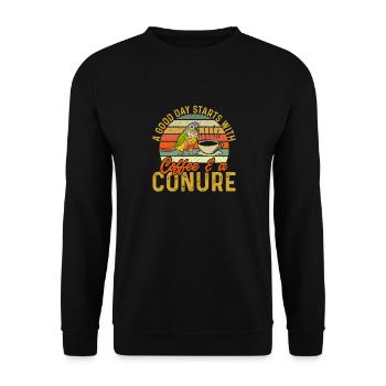 Molina Parakeet Parrot Bird Parakeet - Unisex Sweatshirt - black - Front - Alina (178cm) & Michal (187cm)