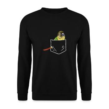 Molina Parakeet Parrot Bird Parakeet - Unisex Sweatshirt - black - Front - Alina (178cm) & Michal (187cm)