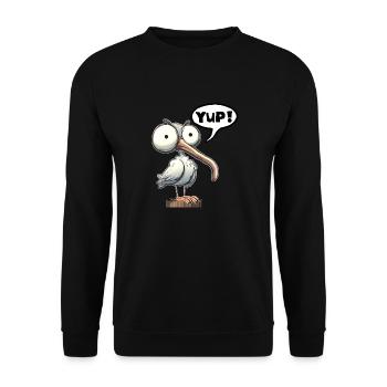 Ja, nicken - Unisex Pullover - Schwarz - Vorne - Alina (178cm) & Michal (187cm)