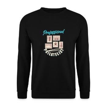 Expert in Stamps: The Professional Philatelist - Unisex Sweatshirt - black - Front - Alina (178cm) & Michal (187cm)