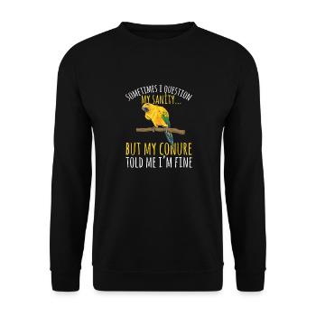 Parakeet, Parrot, Parakeet, Bird - Unisex Sweatshirt - black - Front - Alina (178cm) & Michal (187cm)