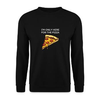 Je ne suis là que pour la pizza - Sweat-shirt Unisexe - noir - Devant - Alina (178cm) & Michal (187cm)