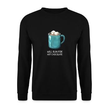 I will Run For Hot Chocolate - Unisex Sweatshirt - black - Front - Alina (178cm) & Michal (187cm)
