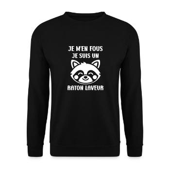 Humour Raton laveur - Sweat-shirt Unisexe - noir - Devant - Alina (178cm) & Michal (187cm)