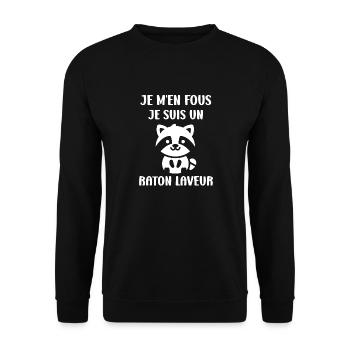 Humour Raton laveur - Sweat-shirt Unisexe - noir - Devant - Alina (178cm) & Michal (187cm)
