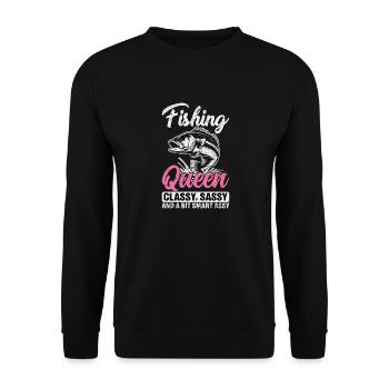 Fishing Queen cassy sassy and a bit sassy - Unisex Sweatshirt - black - Front - Alina (178cm) & Michal (187cm)