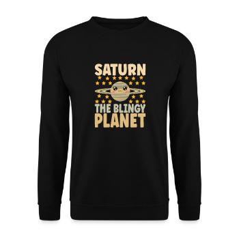 Astronomie Mignonne Planète Système Solaire Galaxie - Sweat-shirt Unisexe - noir - Devant - Alina (178cm) & Michal (187cm)