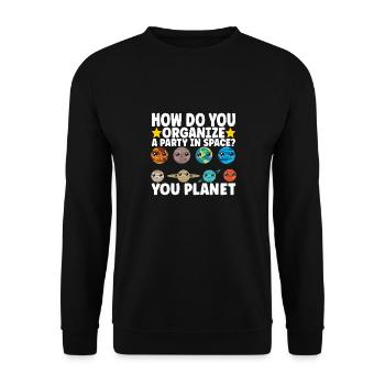Astronomie Mignonne Planète Système Solaire Galaxie - Sweat-shirt Unisexe - noir - Devant - Alina (178cm) & Michal (187cm)
