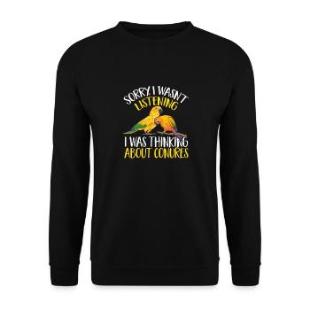 Parakeet, Parrot, Parakeet, Bird - Unisex Sweatshirt - black - Front - Alina (178cm) & Michal (187cm)