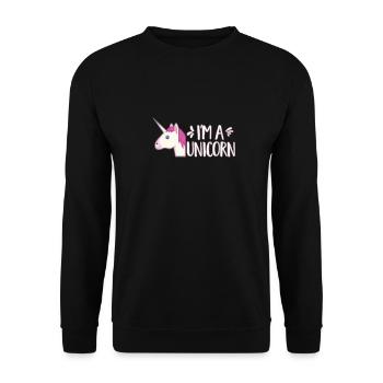 Je suis une licorne Jolie licorne arc-en-ciel Magical Girl - Sweat-shirt Unisexe - noir - Devant - Alina (178cm) & Michal (187cm)