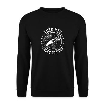 Ce gamin adore pêcher - Sweat-shirt Unisexe - noir - Devant - Alina (178cm) & Michal (187cm)