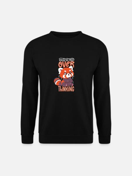 Overthinking Red Panda - Unisex Pullover - Schwarz