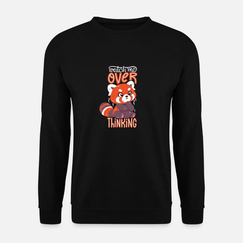 Overthinking Red Panda - Unisex Sweatshirt - black